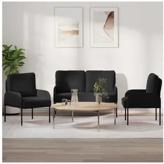 vidaXL Couch Polyester 3-Sitzer Schwarz