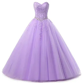 Zorayi Damen Liebsten Lang Tüll Formellen Abendkleid Ballkleid Festkleider Flieder Größe 40 - 40