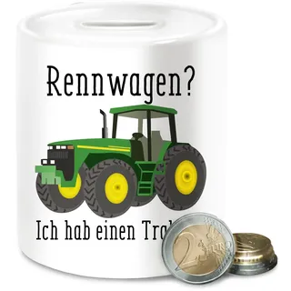 Spardose - Traktoren - Rennwagen Ich Habe einen Traktor - Geschenk Landwirt Trecker Bauer Geschenkidee Landwirtschaft Landwirte - Unisize - Weiß - zum öffnen als traktorfan tracktoren geldgeschenk