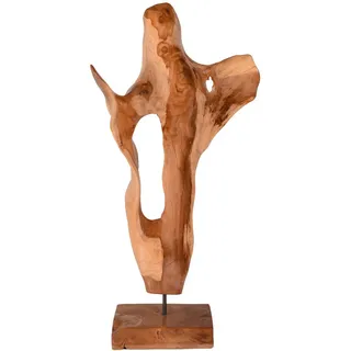 deluke Deko-Skulptur INÉS Teak Lackiert 85x43,5x17cm Dekoration Wohnzimmer Büro