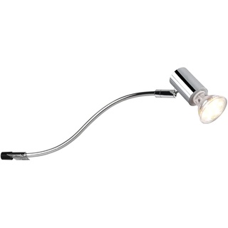 TRIO Beleuchtung LED Badezimmerlampe in Silber Chrom für Spiegelschrank mit schwenkbarem Spot, IP44