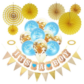 GelldG Dekokugel Rosa Baby Party Dekoration mit 10 Luftballons gelb