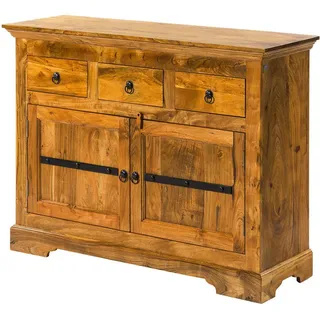 MASSIVMOEBEL24.DE Kommode Akazie 120 x 90 x 40 cm Honig lackiert