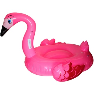 Blue Sky - Riesiger aufblasbarer Flamingo-Schwimmring - 069786 - Rosa - Vinyl - 140 cm x 100 cm - Spielzeug für Kinder und Erwachsene - Outdoor-Spiel - Pool - Reitbar - Handgelenk - Ab 3 Jahren