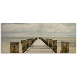 Holzbild »Steg ins Watt«, Strandbilder, (1 St.), 43703907-0 naturfarben B/H/T: 125 cm x 50 cm x 2,4 cm