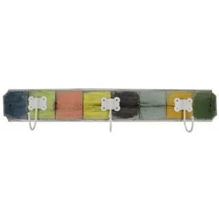 Concord Garderobenhaken Holz Garderobe 65x13cm bunt Hakenleiste Kleiderhaken Garderobenhaken bunt