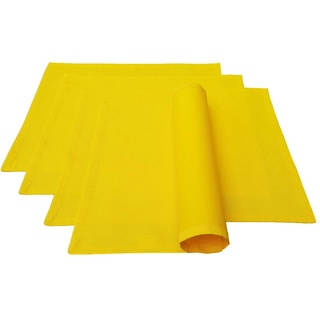 Platzset Tischset Platzdeckchen 4 Stück ca. 46 x 36 cm aus Baumwolle Viele Farben (Gelb)