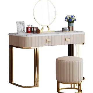 JVmoebel Schminktisch Eleganter Schminktisch mit Spiegel und hochwertiger Holzoberfläche (1-St., Schminktisch, Ohne Hocker), Made in Europa beige