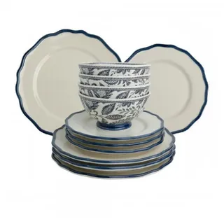 LAURA ASHLEY Geschirr-Set Geschirr-Set Hedingham Blue (12-teilig)