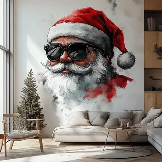 Decords Wandtattoo – moderner Weihnachtsmann, 220 cm