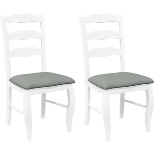 deluke Esszimmerstuhl RESZ Polyester Weiß-Grau 2er Set