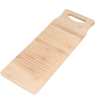 Waschbrett Aus Bambus, Holzfarbe, Ca. 50 Cm Lang, Verdickt, Aus Natürlichem Bambus, Verschleißfest, Robust Und Langlebig.