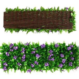 GIMOCOOL Künstliche Efeu Garten Sichtschutz, Künstliche Pflanzenwand,Balkon Blätter Zäune Sichtschutz,Hecken Zaun und künstliche Efeu Blatt Dekoration für Außendekoration Hinterhof Balkon