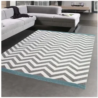 Carpetia Teppich Wohnzimmer Teppich Skandinavisches Design in Türkis Creme Grau, rechteckig grau|lila