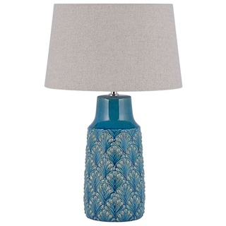 BELIANI Tischlampe in Blau Keramik 55 cm mit dekorativen Verzierungen langes Kabel mit Schalter Wohnzimmer Glamour