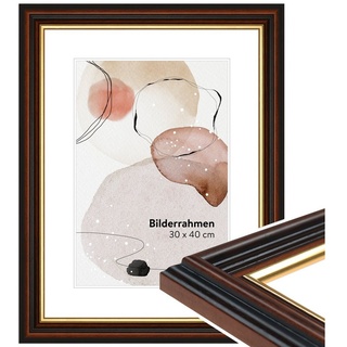 WANDStyle Bilderrahmen H015, Braun, aus Massivholz im Antik Stil braun