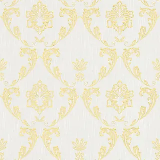 Bricoflor Barock Tapete mit Glitzer Vlies Textiltapete Weiß Gold für Schlafzimmer und Wohnzimmer Elegante Textil Glitzertapete mit Metallic Effekt