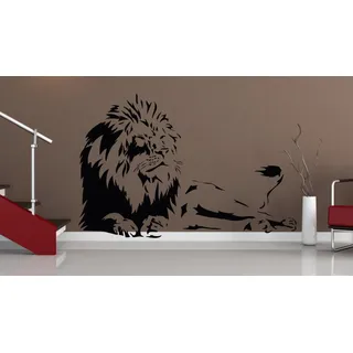 Sticker-Verschicker WANDSTICKER LÖWE AFRIKA TIGER BAUM WANDAUFKLEBER WALLPRINT (Größe 59 x 90 cm) Nr.127