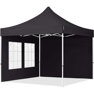 TOOLPORT Faltpavillon Economy 3 x 3 m inkl. 2 Seitenteile schwarz 59040