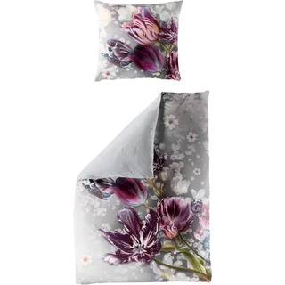 BIERBAUM Tuli Floral Grau 155 x 220 cm + 80 x 80 cm