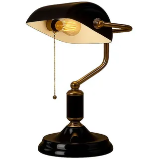GLOBO Bankerlampe Anthrazit Gold