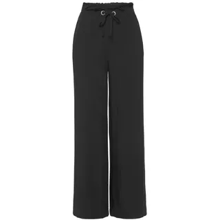 LASCANA Paperbag-Hose Wide-Leg Schwarz 46
