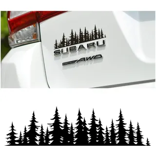 CGEAMDY Auto-Aufklebers Berg Aufkleber Baum Wald Vin, Berge Küste Auto Dekor, Berg Vinyl Aufkleber Aufkleber für Car, Pine Tree Forest Vinyl Aufklebers(Schwarz)