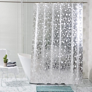 KOSHIFU Duschvorhang 240x200 Transparent Antischimmel 3D Eva Wasserdicht Shower Curtains Waschbar Duschvorhänge mit 12 Duschvorhang Ringe für Badewanne Badvorhänge
