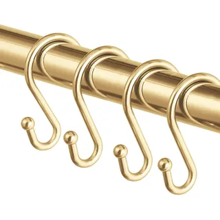 Metallene Duschvorhanghaken, 12er-set, Rostfreie S-förmige Haken, Geeignet Für Duschvorhänge, Küchenutensilien, Kleidung, Handtücher Usw. (gold)