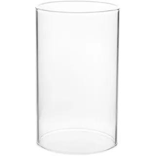 Warmhm Kerzenhalter Glaszylinder Windlichtglas Transparenter Kerzenlampenschirm 7x15cm Winddicht Offenes Ende für Wohnzimmer Tisch Dekoration