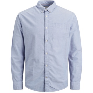 Jack & Jones Herren Freizeit Hemd JJEOXFORD Slim Fit Blau XS