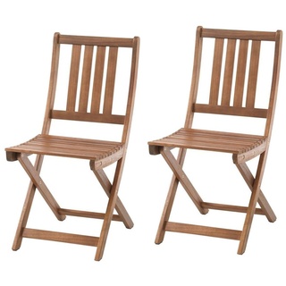 2x Balkonstühle 85cm Gartenstühle Akazie Holz Klappstuhl Holzstühle braun geölt, geschliffen