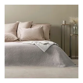 SEI Design Bettüberwurf Living Trend Taupe hell 240x220 cm, gesteppte Tagesdecke grau