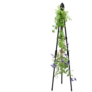 Dmuzsoih Metall Gartenspalier, Schwarz Obelisk Rost, Gartenspalier Kletterpflanzen, Rankturm Metall Spitz, Rankhilfe Für Kletterpflanzen Und Rosen, Freistehende Ranksäule Für Garten