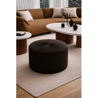 Xlmoebel Hocker Moderner schwarzer Stoff-Pouf für stilvolles Wohnzimmerdesign (Ottomane, 1 St., Ottomane), Made in Europa schwarz