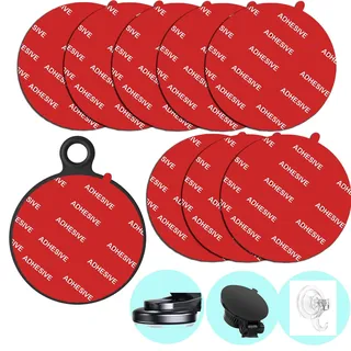 8-Pack 70 mm (2,76") Sehr Stark Haftender Klebriger Klebstoff-Ersatz, Kreisförmige Doppelseitige Pads Gule für Armaturenbrett/Windschutzscheibe, Saugnapf, Telefonhalter, Auto-DVR, GPS-Navigation (Rot)
