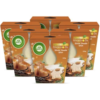 Air Wick Große Wohlfühl-Duftkerze Warm Vanilla Wish 6x105g