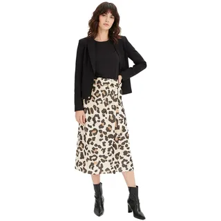 weicher Damen Wickelrock mit modischem Leoparden-Print Große Größen 907940 Beige/Braun - 54