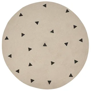 Beliani Durg Kinderteppich 140 x 140 cm Beige/Schwarz