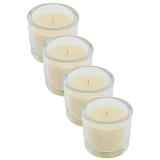 4 Stück GALA Candle Kerzen im Glas – Minnesota - weiss – Kerzen - Glaskerze - lange Brenndauer – Haushaltskerzen - ohne Duft - Whisky Gläser - Advent - Weihnachten
