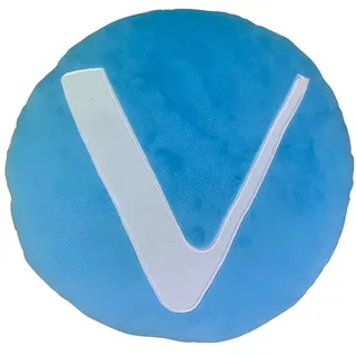 Vechain Kissen – besticktes, rundes gefülltes Plüsch-Krypto-Kissen von BlockCraft.Shop Tierarztkissen