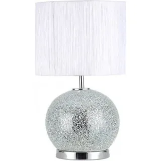 Redwood Glas Tischlampe 1xe27+led 5w 4000k 2 An/aus 50x30x30 Cm Mosaik Spiegel/chrom M/hose Weiss