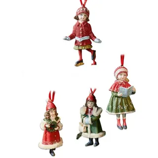 Mirabeau Christbaumschmuck Anhänger 4er Set Nostalgic rot/grün, none grün|rot