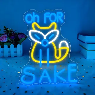 Fox Neon Schild, LED Oh For Sake Fuchs Neon Sign für Wand Deko, Dimmbare Neonlichter USB Power für Schlafzimmer Wohnzimmer Pub Home Bar Club Mann Höhle Party