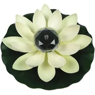 Youning LED Schwimmlicht Schwimmende Lotus Solar Laterne Teich Lotus Solarlampen für Außen Garten Pool Landschaft Wasserdichte LED Solarleuchte Solar Floating Lampe Outdoor Gartendeko (1PC-Weiß)