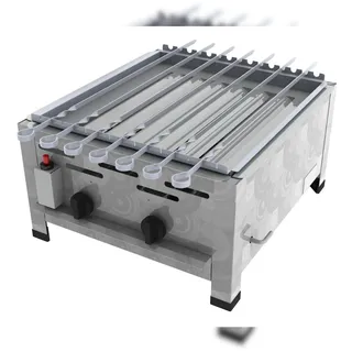 ChattenGlut Schaschlikgrill Kebabgrill 2-flammig mit Spieß Aufsatz im Mangal Style 7,3kW