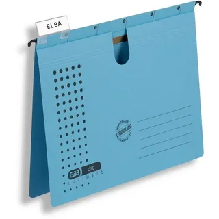 Elba Hängehefter chic ULTIMATE Karton blau DIN A4 1x kaufmännische Heftung, 5 St.