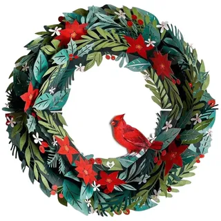 Lovepop® Papier-Türkranz zu Weihnachten | Weihnachtskranz, weihnachtliche Deko für die Weihnachtszeit, 3D-Papierkranz, einzigartige Christmas Dekoration für die Tür aus Papier, Happy Holidays