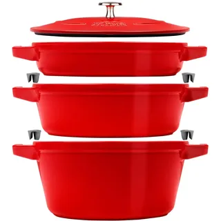 Staub Cocotte Kochtopfset 3-tlg. kirsch-rot