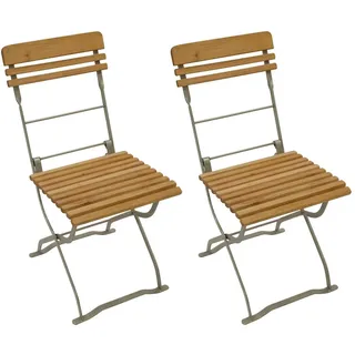 DEGAMO München Biergartenstuhl 40 x 57,5 x 85 cm silber/braun klappbar